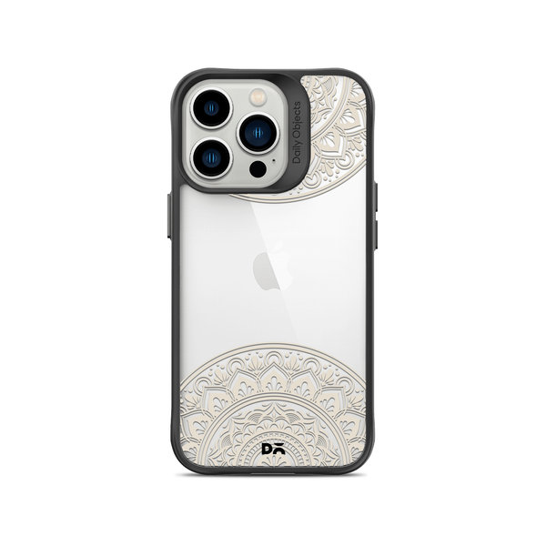 

DailyObjects Off White Mandala Black Hybrid Clear Case Cover For iPhone 14 Pro Max