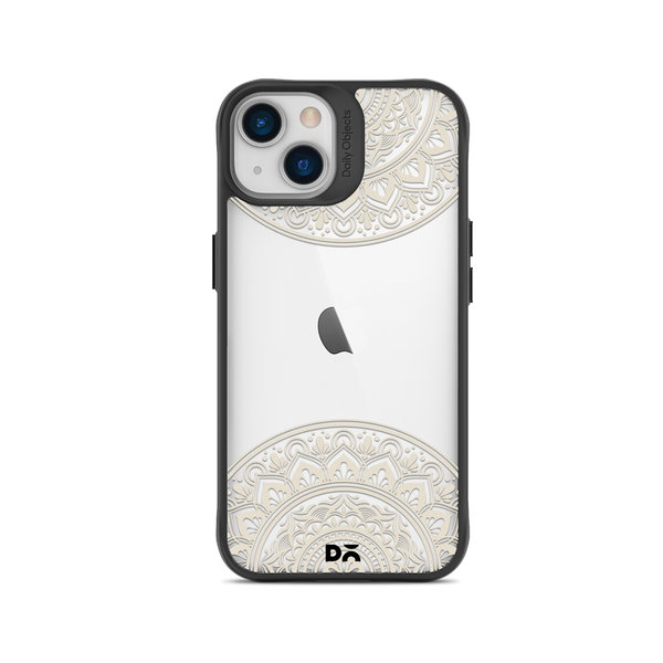 

DailyObjects Off White Mandala Black Hybrid Clear Case Cover For iPhone 15