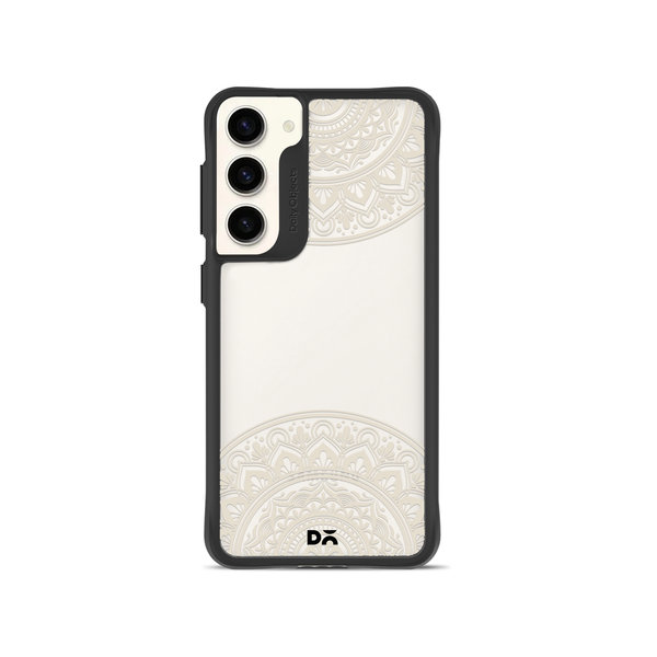 

DailyObjects Off White Mandala Black Hybrid Clear Case Cover For Samsung Galaxy S23 Plus