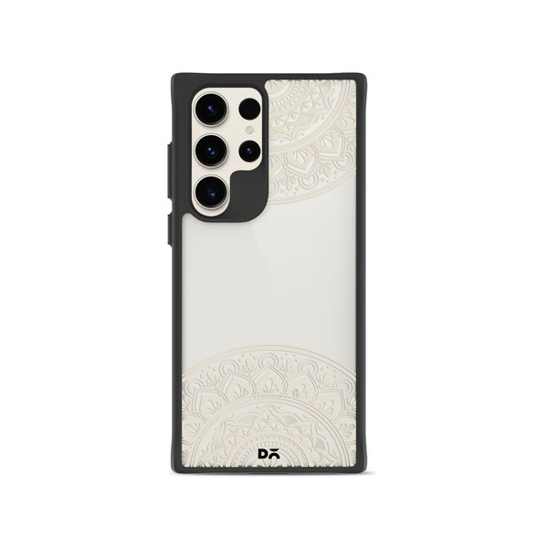 

DailyObjects Off White Mandala Black Hybrid Clear Case Cover For Samsung Galaxy S23 Ultra