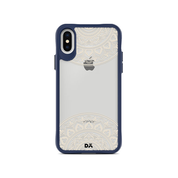 

DailyObjects Off White Mandala Blue Hybrid Clear Case Cover For iPhone XS