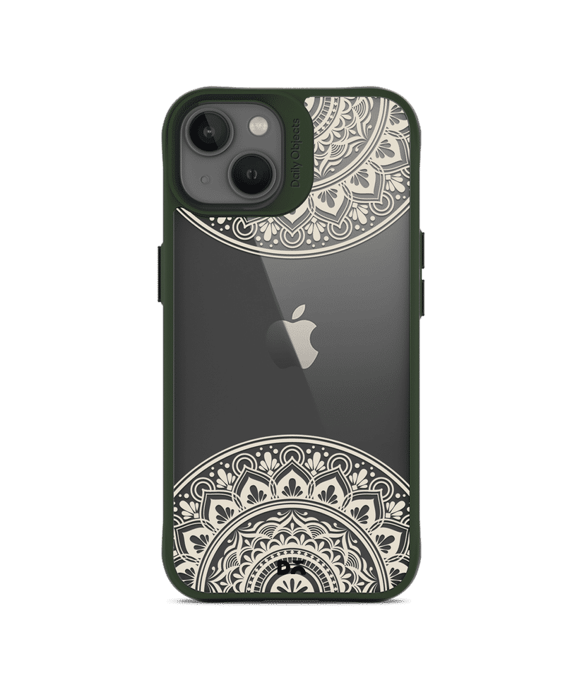 DailyObjects Off White Mandala Green Hybrid Clear Case Cover For