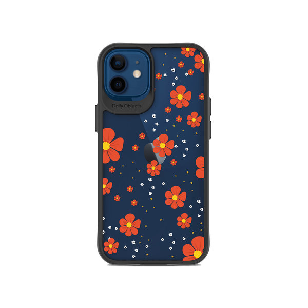 

DailyObjects Orange Cosmos Black Hybrid Clear Case Cover For iPhone 12