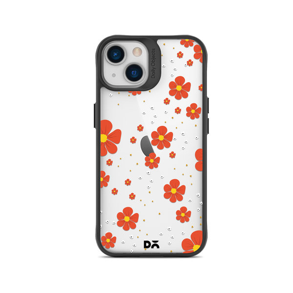 

DailyObjects Orange Cosmos Black Hybrid Clear Case Cover For iPhone 15