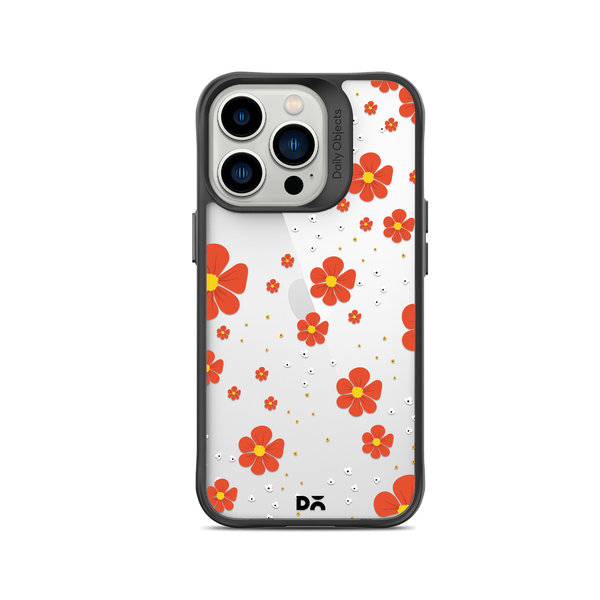 

DailyObjects Orange Cosmos Black Hybrid Clear Case Cover For iPhone 15 Pro