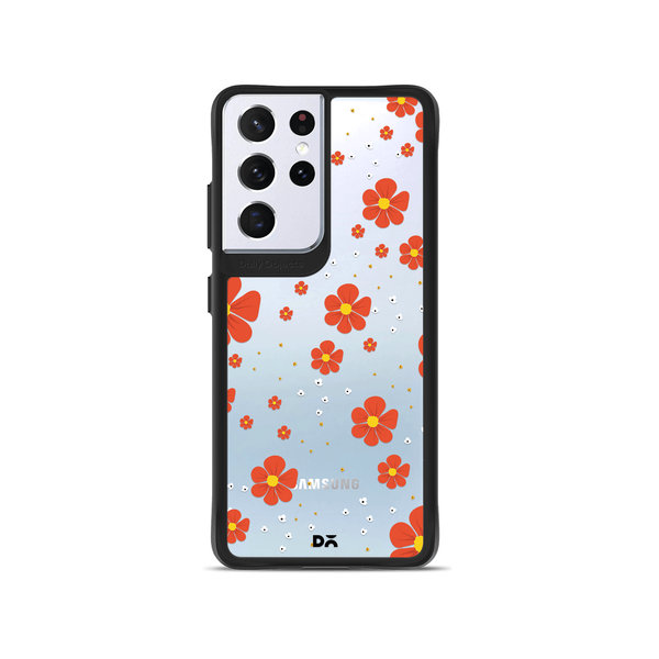 

DailyObjects Orange Cosmos Black Hybrid Clear Case Cover For Samsung Galaxy S21 Ultra