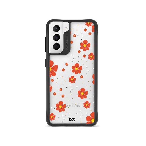 

DailyObjects Orange Cosmos Black Hybrid Clear Case Cover For Samsung Galaxy S22 Plus