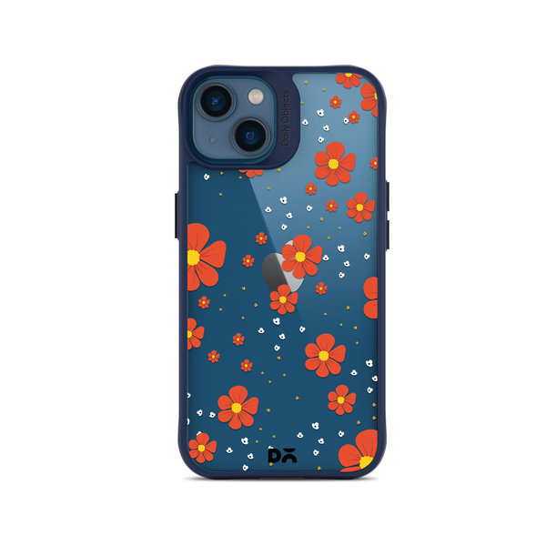 

DailyObjects Orange Cosmos Blue Hybrid Clear Case Cover For iPhone 14 Plus