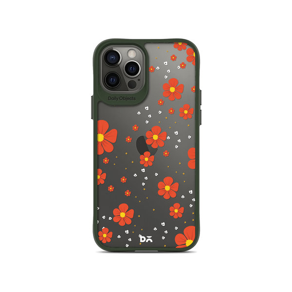 

DailyObjects Orange Cosmos Green Hybrid Clear Case Cover For iPhone 12 Pro Max