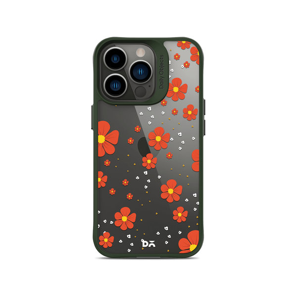 

DailyObjects Orange Cosmos Green Hybrid Clear Case Cover For iPhone 13 Pro Max
