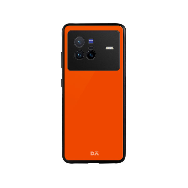 DailyObjects Orange Fire Glass Case Cover For Vivo X80