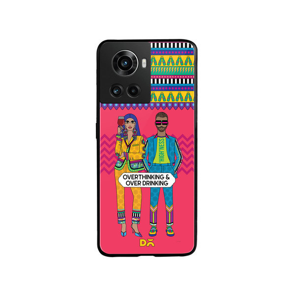 

DailyObjects Overthinking & Overdrinking Glass Case Cover For OnePlus 10R