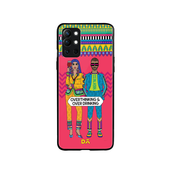 

DailyObjects Overthinking & Overdrinking Glass Case Cover For OnePlus 9R