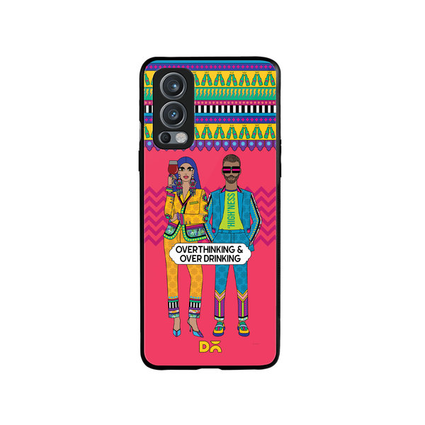 

DailyObjects Overthinking & Overdrinking Glass Case Cover For OnePlus Nord 2