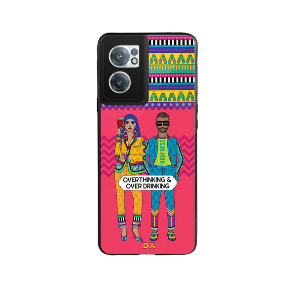 

DailyObjects Overthinking & Overdrinking Glass Case Cover For OnePlus Nord CE 2