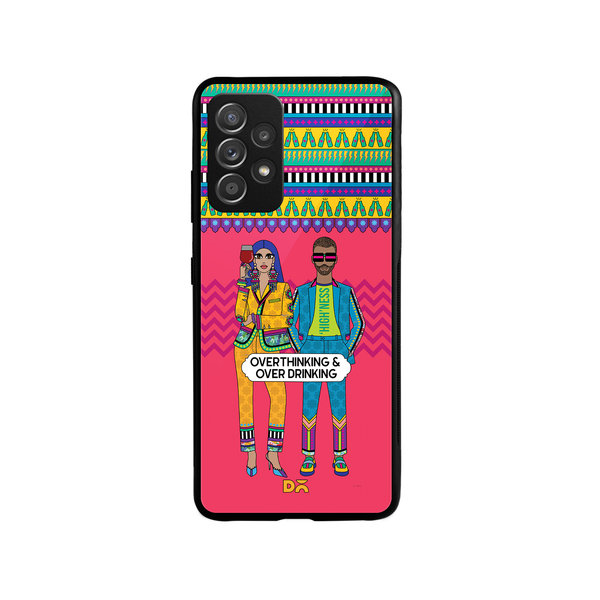 

DailyObjects Overthinking & Overdrinking Glass Case Cover For Samsung Galaxy A53