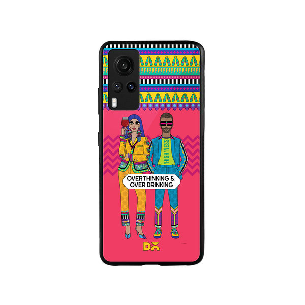 

DailyObjects Overthinking & Overdrinking Glass Case Cover For Vivo X60