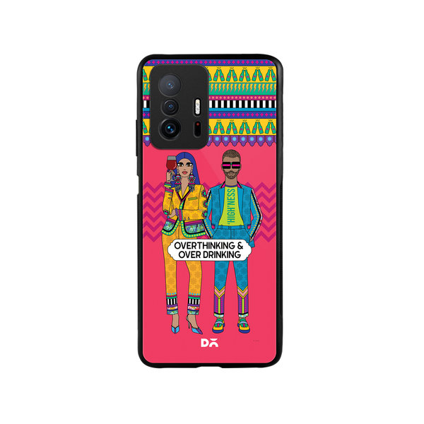 

DailyObjects Overthinking & Overdrinking Glass Case Cover For Xiaomi 11T