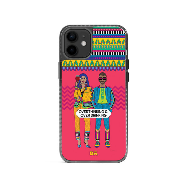 

DailyObjects Overthinking & Overdrinking Stride 2.0 Case Cover For iPhone 12
