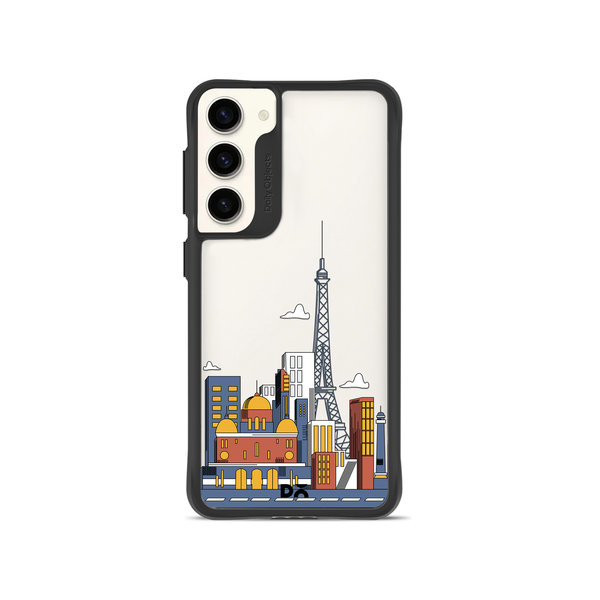 

DailyObjects Paris Skyline Black Hybrid Clear Case Cover For Samsung Galaxy S23