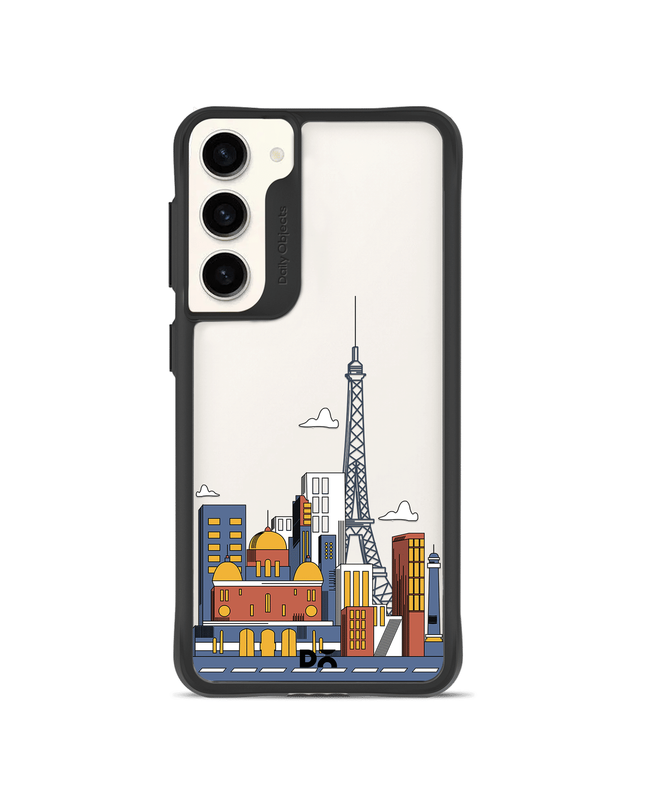 Paris Skyline Black Hybrid Clear Case Cover For Samsung Galaxy S23
