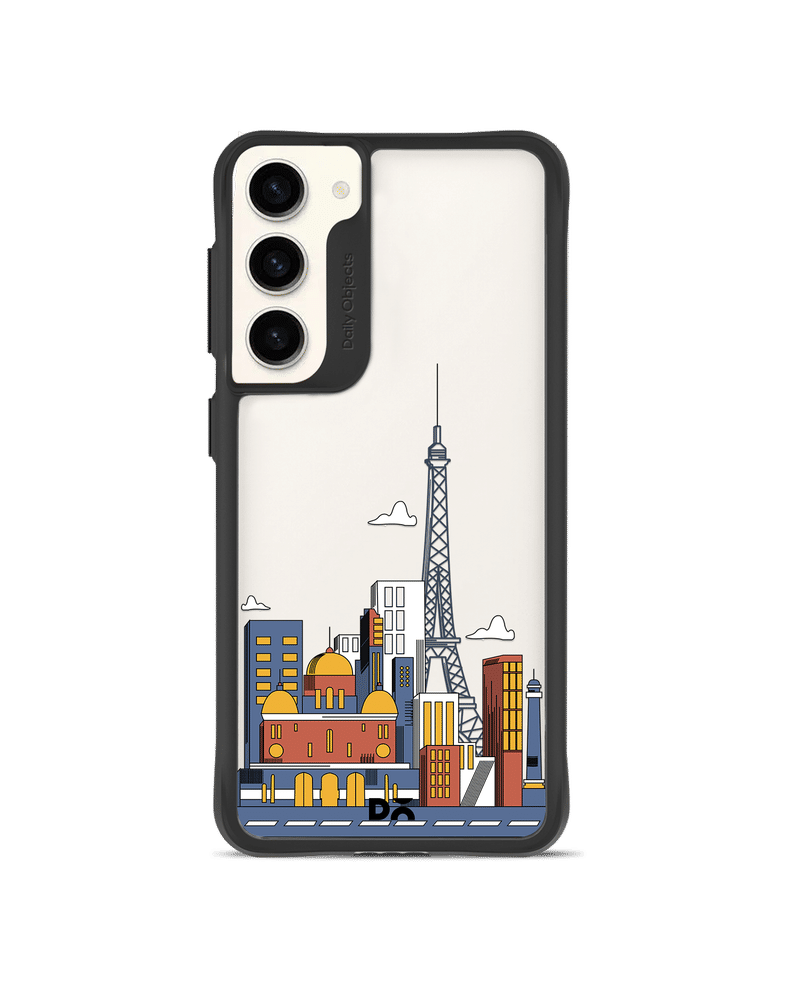 Paris Skyline Black Hybrid Clear Case Cover For Samsung Galaxy S23 Plus