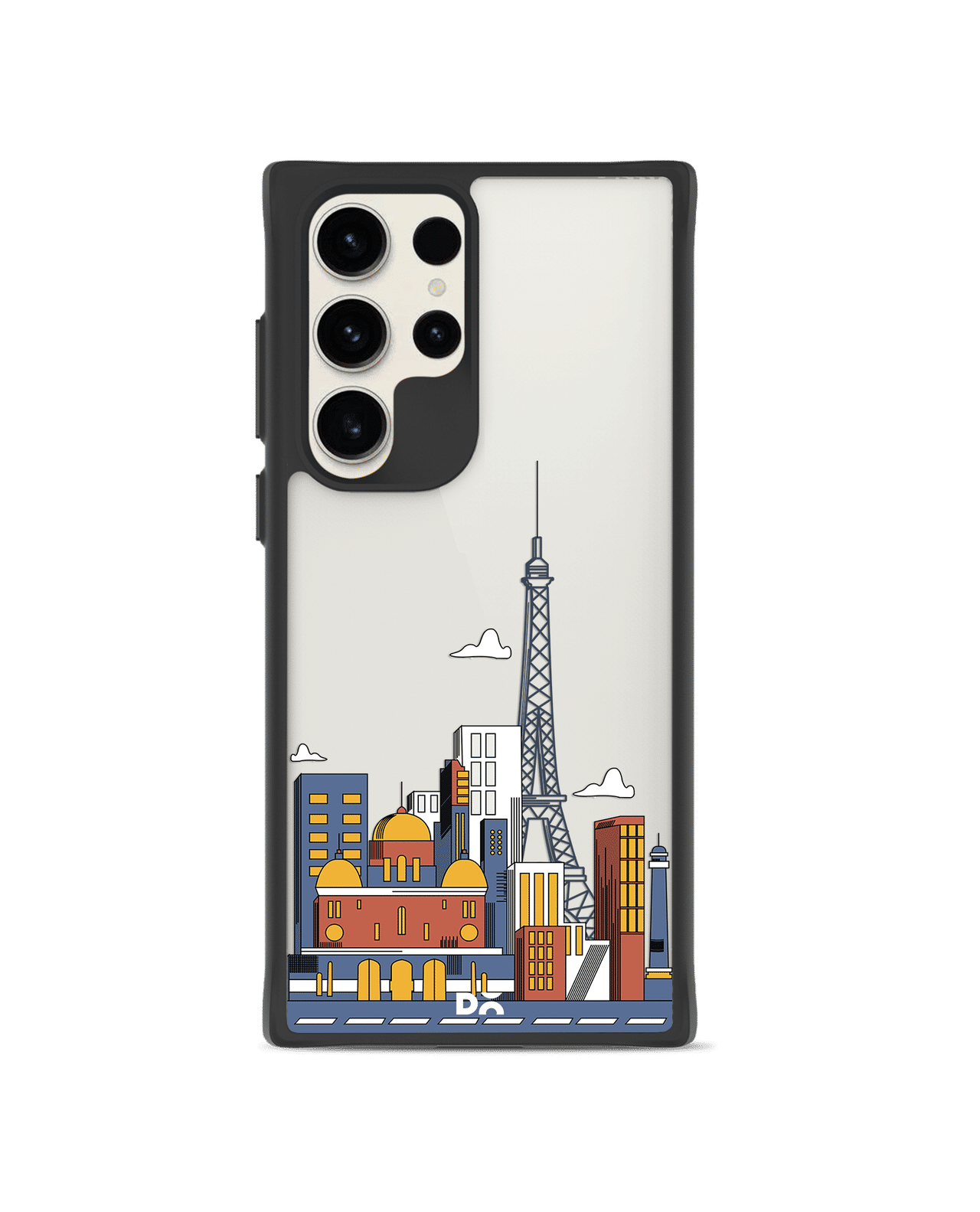 Paris Skyline Black Hybrid Clear Case Cover For Samsung Galaxy S23 Ultra