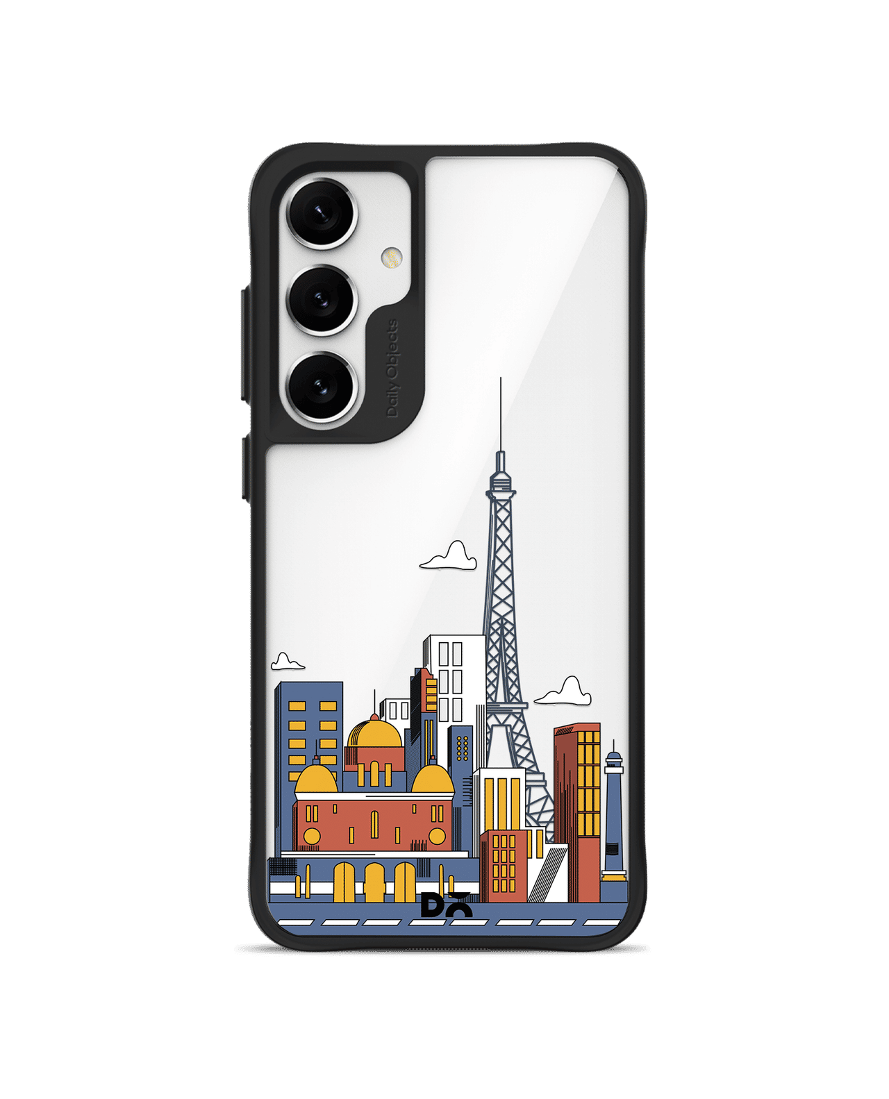 Paris Skyline Black Hybrid Clear Case Cover For Samsung Galaxy S24 Plus