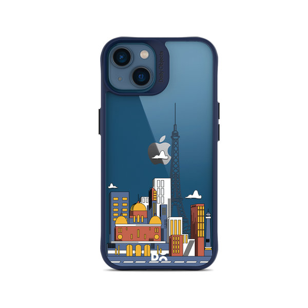 

DailyObjects Paris Skyline Blue Hybrid Clear Case Cover For iPhone 14 Plus