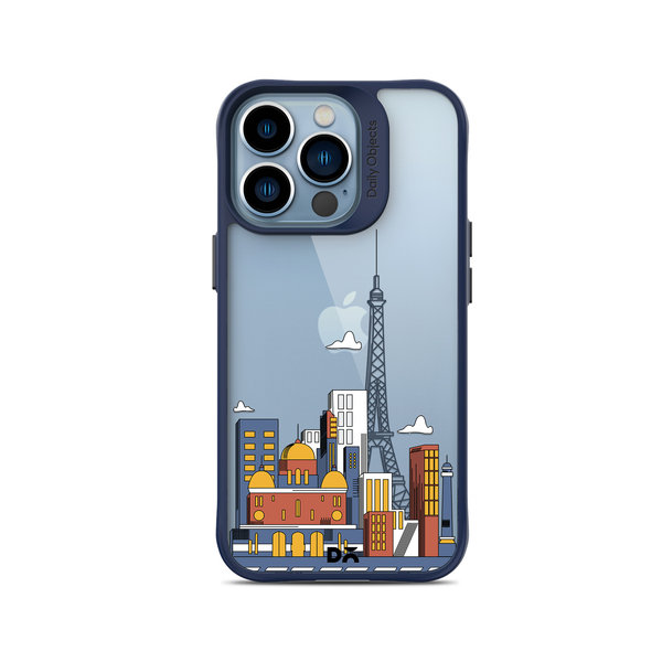 

DailyObjects Paris Skyline Blue Hybrid Clear Case Cover For iPhone 14 Pro