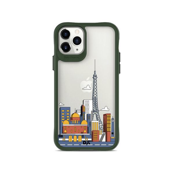 

DailyObjects Paris Skyline Green Hybrid Clear Case Cover For iPhone 11 Pro Max