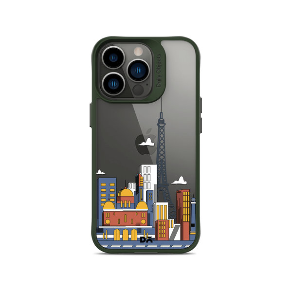 

DailyObjects Paris Skyline Green Hybrid Clear Case Cover For iPhone 13 Pro Max