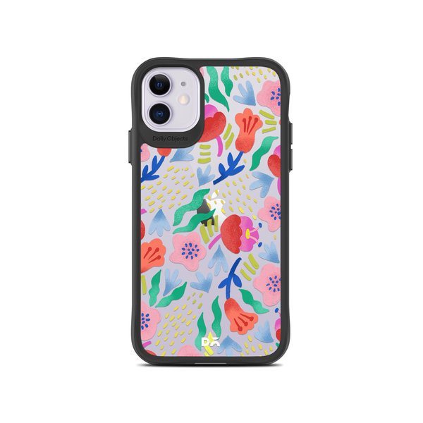 

DailyObjects Pastel Tulips Black Hybrid Clear Case Cover For iPhone 11