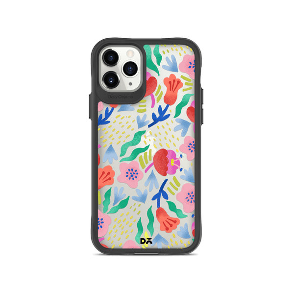 

DailyObjects Pastel Tulips Black Hybrid Clear Case Cover For iPhone 11 Pro