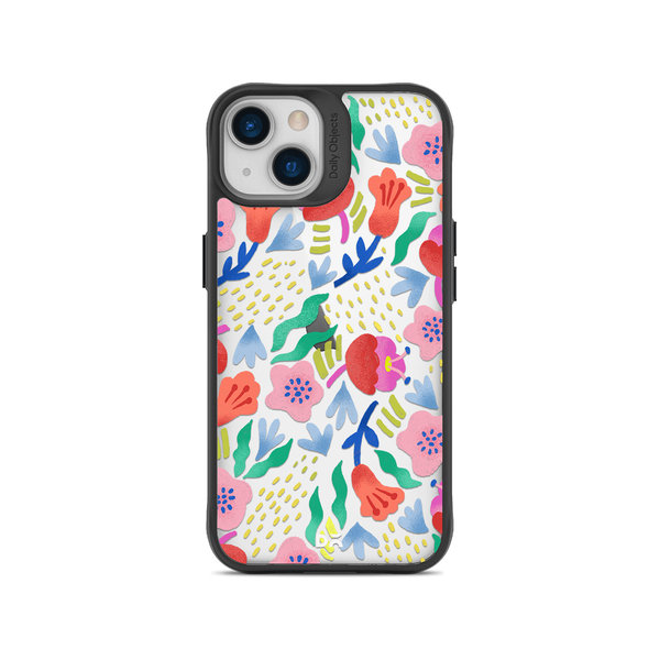 

DailyObjects Pastel Tulips Black Hybrid Clear Case Cover For iPhone 13