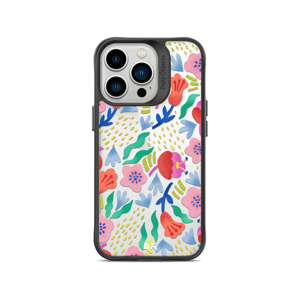 

DailyObjects Pastel Tulips Black Hybrid Clear Case Cover For iPhone 13 Pro