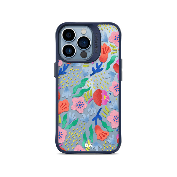 

DailyObjects Pastel Tulips Blue Hybrid Clear Case Cover For iPhone 13 Pro Max
