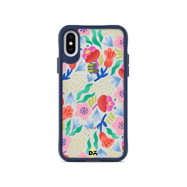 

DailyObjects Pastel Tulips Blue Hybrid Clear Case Cover For iPhone XS