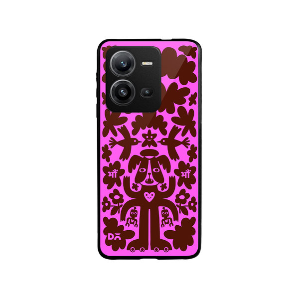 

DailyObjects Paw Angel Glass Case Cover For Vivo V25