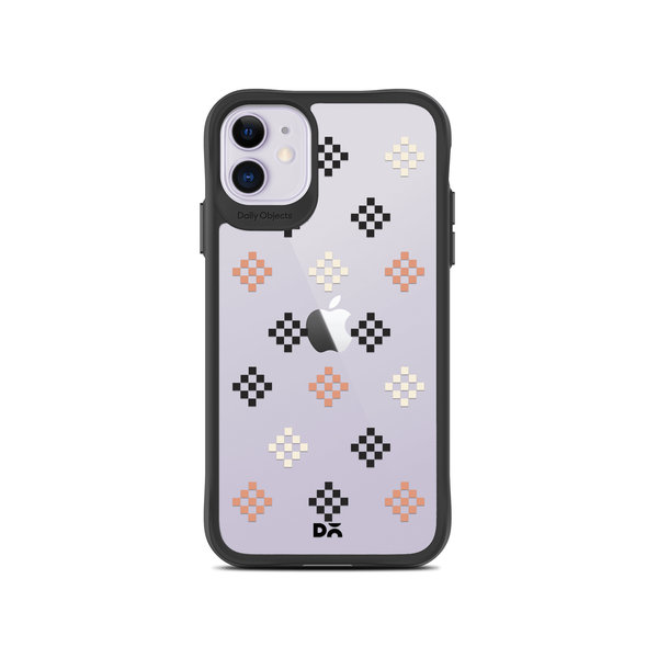 

DailyObjects Peach Diamonds Black Hybrid Clear Case Cover For iPhone 11