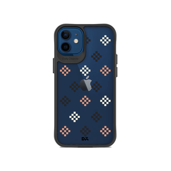 

DailyObjects Peach Diamonds Black Hybrid Clear Case Cover For iPhone 12