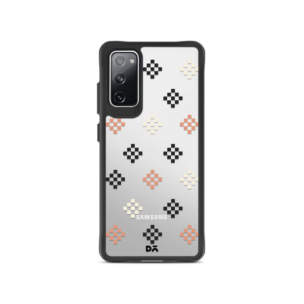 

DailyObjects Peach Diamonds Black Hybrid Clear Case Cover For Samsung Galaxy S20 FE