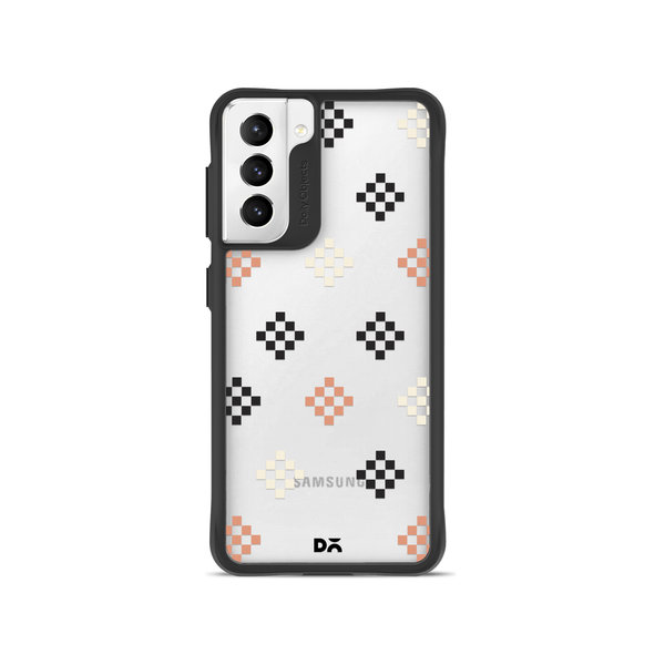 

DailyObjects Peach Diamonds Black Hybrid Clear Case Cover For Samsung Galaxy S22 Plus