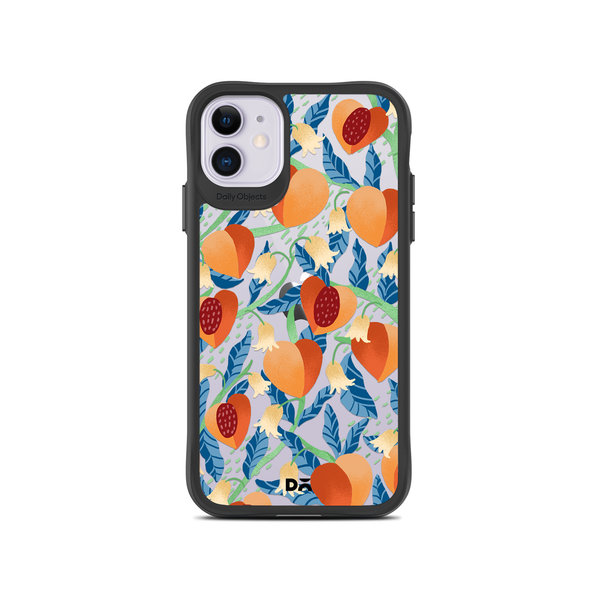 

DailyObjects Peachy Peaches Black Hybrid Clear Case Cover For iPhone 11