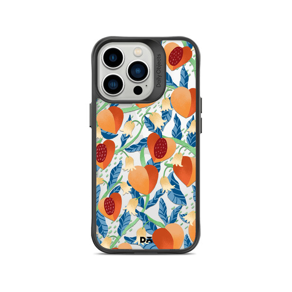 

DailyObjects Peachy Peaches Black Hybrid Clear Case Cover For iPhone 13 Pro Max