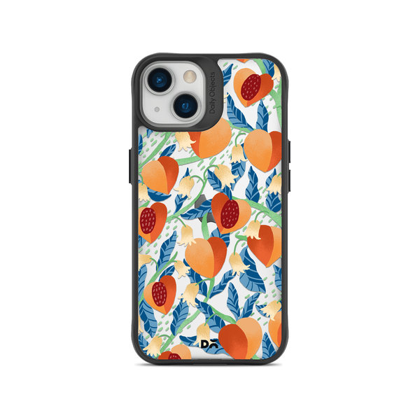 

DailyObjects Peachy Peaches Black Hybrid Clear Case Cover For iPhone 14 Plus