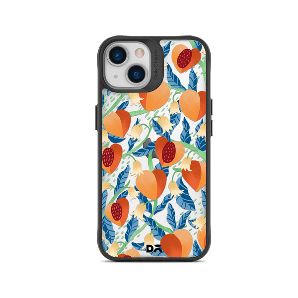 

DailyObjects Peachy Peaches Black Hybrid Clear Case Cover For iPhone 15