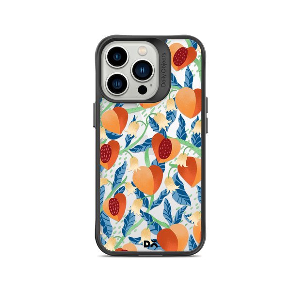 

DailyObjects Peachy Peaches Black Hybrid Clear Case Cover For iPhone 15 Pro Max