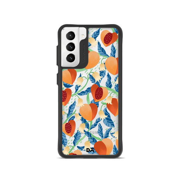 

DailyObjects Peachy Peaches Black Hybrid Clear Case Cover For Samsung Galaxy S22 Plus