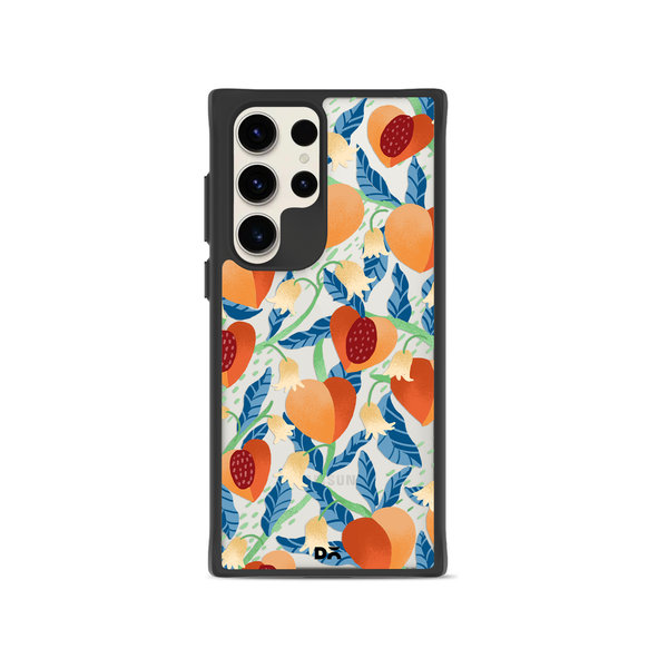 

DailyObjects Peachy Peaches Black Hybrid Clear Case Cover For Samsung Galaxy S23 Ultra